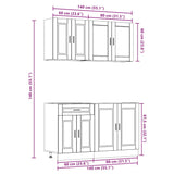 ZNTS 4 Piece Kitchen Cabinet Set Kalmar White Engineered Wood 3314871