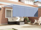 Retractable Awning Retractable Blue and White 300 x 200 cm 3329487