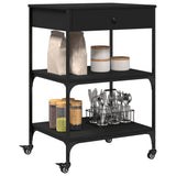Kitchen Trolley Black 60x48x89.5 cm Engineered Wood 842371