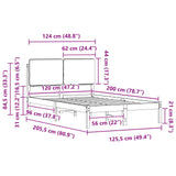 Bed Frame with Upholstered Headboard Light Grey 120 x 200 cm 877913