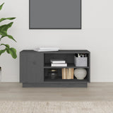 TV Cabinet Grey 80x35x40.5 cm Solid Wood Pine 814406