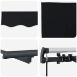 Retractable Awning Black 350 x 200 cm Polyester and Aluminium 3329712