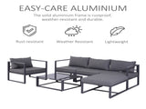6 PCs Outdoor Indoor Sectional Sofa Set Thick Padded Cushions Aluminium Frame 5 Seaters 1 Coffee T3398P322133