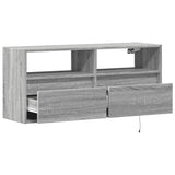 TV Wall Cabinet with LED Lights Grey Sonoma 100x31x45 cm 852339