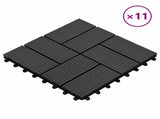 Decking Tile 11 pcs Black 30 x 30 cm WPC 42046676