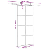 Sliding Door with Hardware Set Black 90x205 cm ESG Glass 3375805