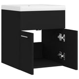 Sink Cabinet with Built-in Basin Black Engineered Wood 3070812