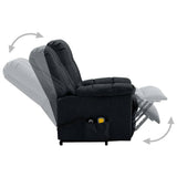 Stand-up Massage Recliner Dark Grey Fabric 321784