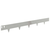Lawn Edging 20 pcs 100 x 12 cm Steel Silver 8008539
