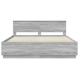 Bed Frame Grey Sonoma 180 x 200 cm Engineered Wood 3408052