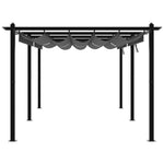 ZNTS Garden Gazebo with Retractable Roof Anthracite 3x6 m Aluminium 3217062