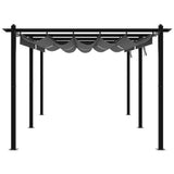 ZNTS Garden Gazebo with Retractable Roof Anthracite 3x6 m Aluminium 3217062