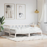 ZNTS Daybed with Trundle without Mattress White 90x190 cm Single Solid Wood 836211