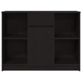Sideboard with Drawer Black Oak 101x35x76 cm Engineered Wood 861563