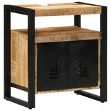 Bathroom Furniture Set with Shelf 2 pcs Brown Solid Mango Wood 3305608