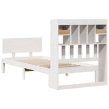 Bookcase Bed without Mattress White 90x190cm Solid Wood Pine 3322679