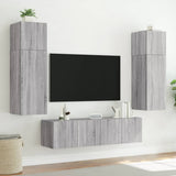 TV Wall Cabinet with LED Lights Grey Sonoma 80x35x41 cm 837321