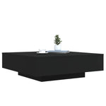 ZNTS Coffee Table with LED Lights Black 100x100x31 cm 836603