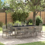 Garden Dining Set 9 pcs Grey Poly rattan 3334876