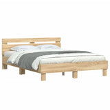 Bed Frame with LED without Mattress Sonoma Oak 150x200 cm King Size 3207541