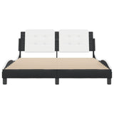 Bed Frame without Mattress "Zadar" Black and White 160x200 cm Faux Leather 3208196