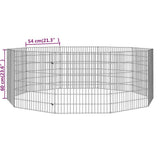 Free Range Animal Enclosure 10-Panel 54x60 cm Galvanised Iron 171575