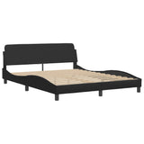 ZNTS Bed Frame without Mattress Black 160x200 cm Faux Leather 3208191