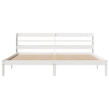 Bed Frame without Mattress White 200x200 cm Solid Wood Pine 3306550