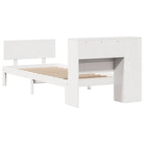Bookcase Bed without Mattress White 75x190cm Small Single Solid Wood Pine 3322643