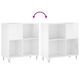 Record Cabinet High Gloss White 84.5x38x89 cm Engineered Wood 831774