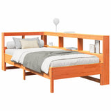 Bookcase Bed without Mattress Wax Brown 100x200 cm Solid Wood Pine 3324429