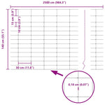 Field Fence Silver 25 x 1.4 m Galvanised steel 42005818