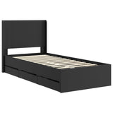 Bed Frame with Storage and Headboard Black 100 x 200 cm 3413972