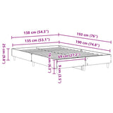 Bed Frame No Mattress Smoked Oak 135x190 cm Double Engineered Wood 861070