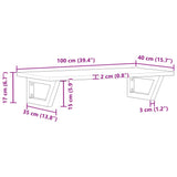 ZNTS Basin Shelf Wall Mounted Steel and Solid Wood Acacia 3302722