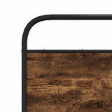 Bed Frame Without Mattress 140x200 cm Smoked Oak Engineered Wood 4100357