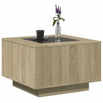 ZNTS Coffee Table with LED Sonoma Oak 60x60x40 cm Engineered Wood 847569