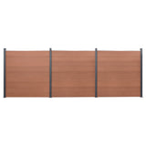 Fence Panel Set Brown 526x186 cm WPC 3211828