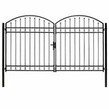 Fence Gate "ASSEN" Double Door with Arched Top Steel 300x200 cm 146341