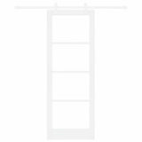 Sliding Door White 78 x 211 cm Solid Pine Wood and Glass 3332218