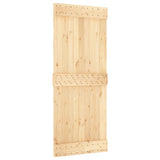 Sliding Door with Hardware Set 85x210 cm Solid Wood Pine 3203141