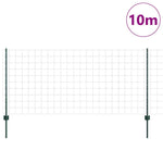 Fence with Posts Green 1 x 10 m Steel 3335999