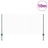 Fence with Posts Green 1 x 10 m Steel 3335999