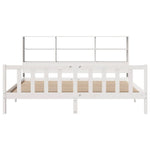 ZNTS Bookcase Bed without Mattress White 200x200 cm Solid Wood Pine 3321713