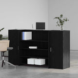 Reception Desk Black Oak 180x50x103.5 cm Engineered Wood 3324170