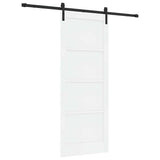 Sliding Door White and Black 83 x 211 cm Solid Pine Wood 3333199