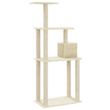 Cat Tree with Sisal Scratching Posts Cream 147 cm 171476