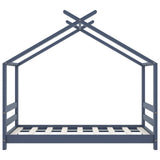 Kids Bed Frame Grey Solid Pine Wood 70x140 cm 289613