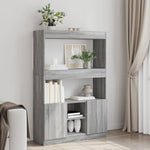Highboard Grey Sonoma 92x33x140 cm Engineered Wood 3309614