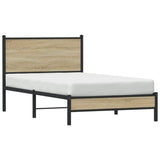 Metal Bed Frame without Mattress Sonoma Oak 100x200 cm 4007863